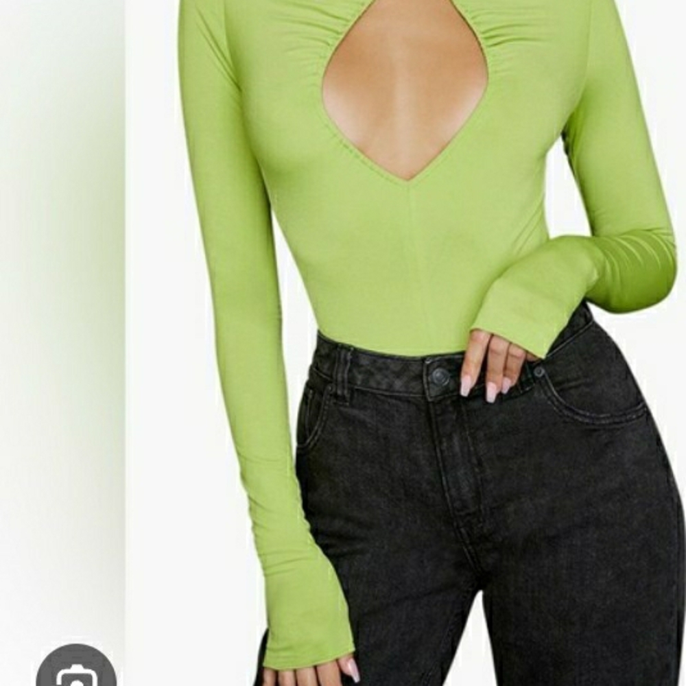 House of CB Lime Green Cut-Out Bodysuit